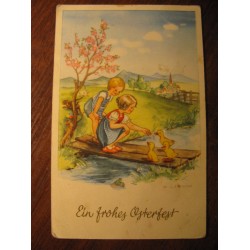Старая немецкая открытка, Ein frohes Osterfest, Счастливой пасхи