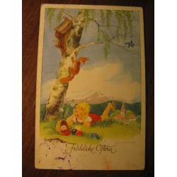 Старая немецкая открытка, Frohliche Ostern, С Пасхой!