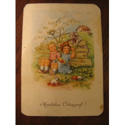 Старая немецкая открытка, Herzlichen Cstekgrus, Теплые пожелания