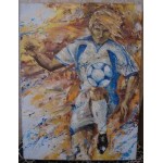 Картина футболиста Динамо-Киев, 60х80, Андрей Гусин. Контроль мяча. Холст, масло, художник Ольга Коваль, 2013г  