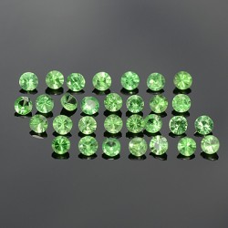 Демантоид, цвет-зеленый, форма-круг, искусственно-выращенный, вес одного камня-0,27ct, Дк-00018